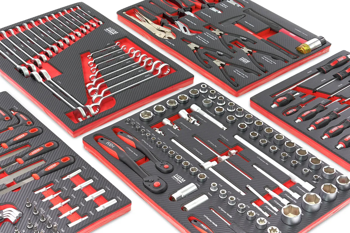 HBM gevulde gereedschapswagen 196-delig, rood Image 15