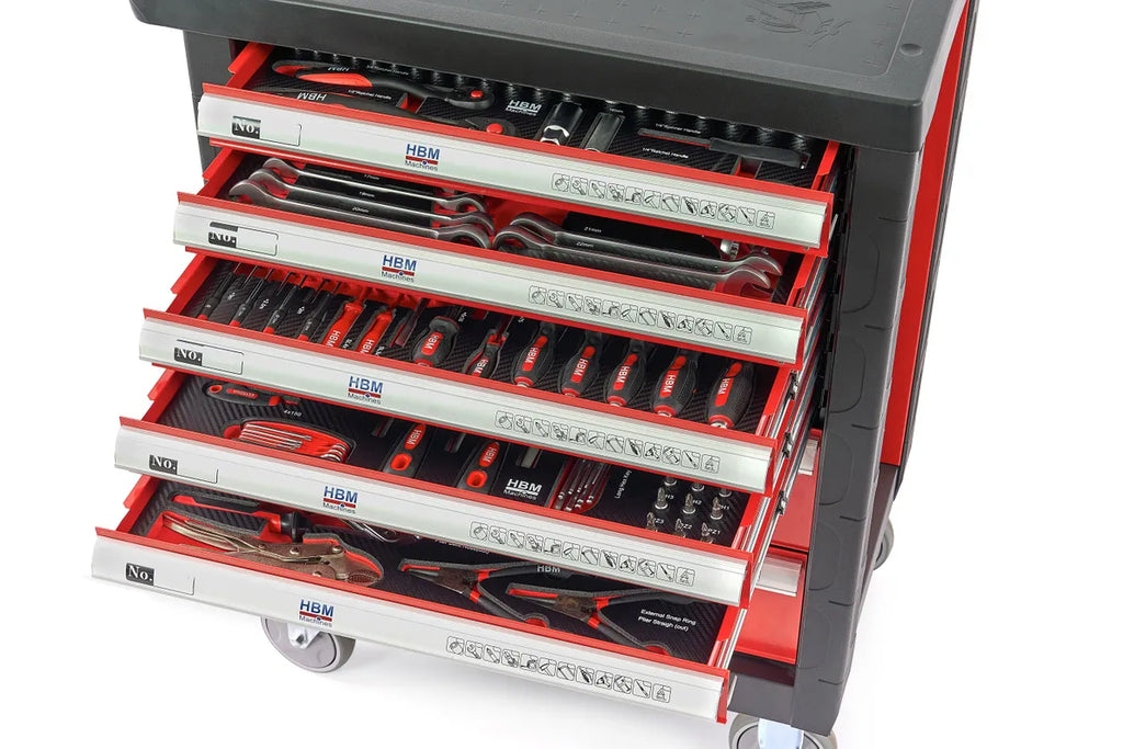 HBM gevulde gereedschapswagen 196-delig, rood Image 5