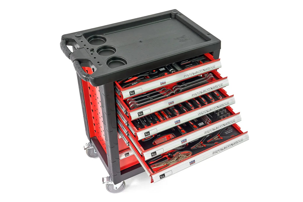 HBM gevulde gereedschapswagen 196-delig, rood Image 3