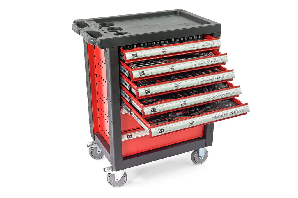 HBM gevulde gereedschapswagen 196-delig, rood Image 1
