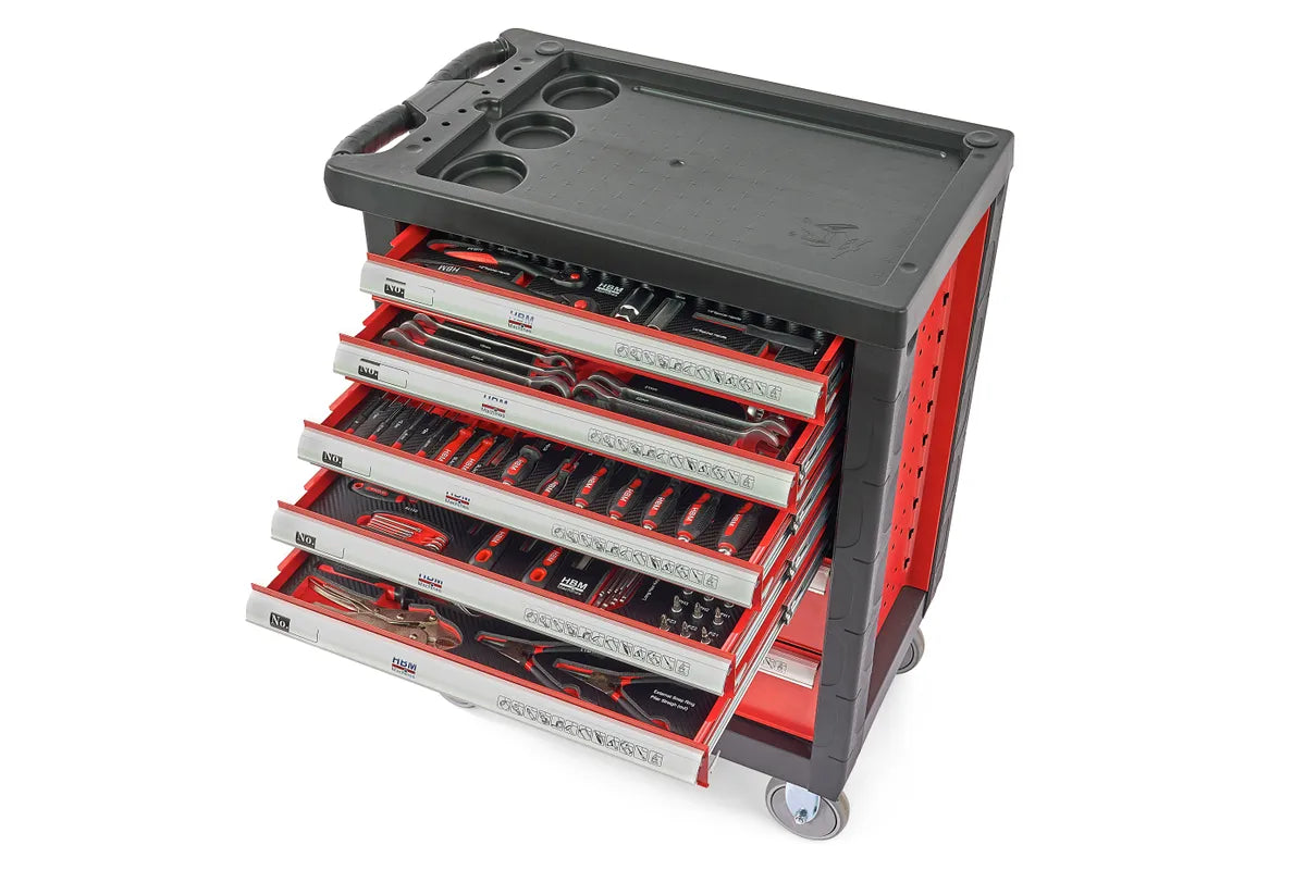 HBM gevulde gereedschapswagen 196-delig, rood Image 4