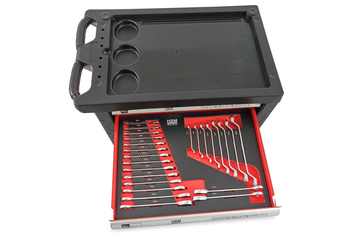 HBM gevulde gereedschapswagen 196-delig, rood Image 8