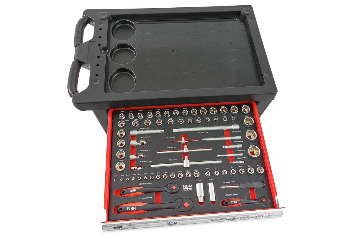 HBM gevulde gereedschapswagen 196-delig, rood Image 7